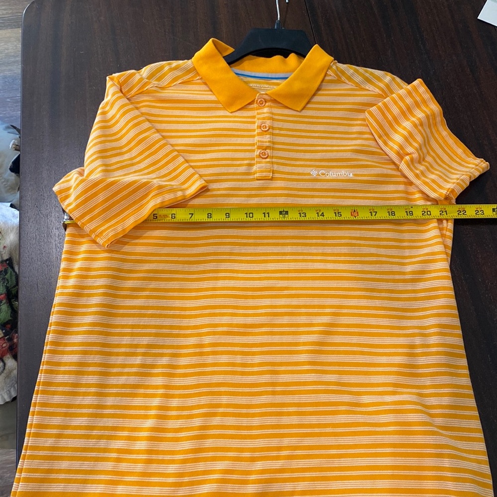 E788 Columbia Men’s Sz L Polo Shirt GUC Omni wick
